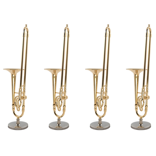 12cm Miniature Pure Trombone Model with Support Mini Model with Box
