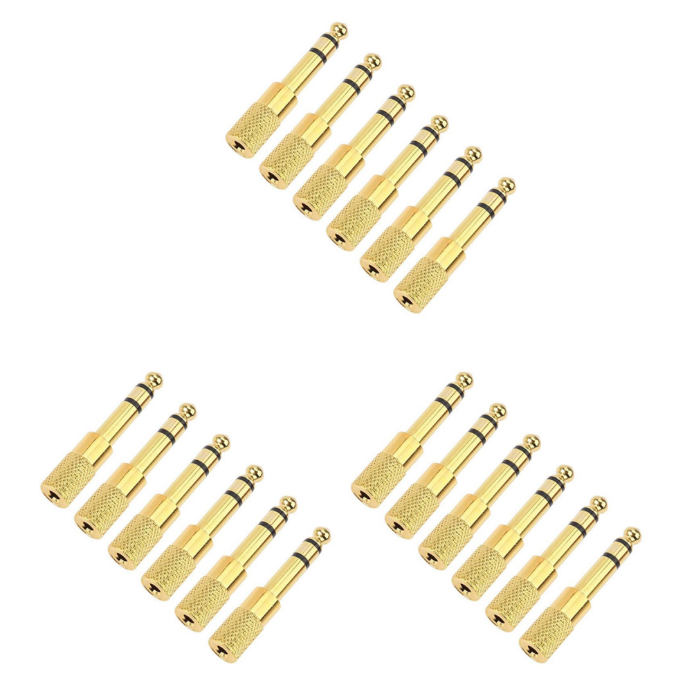 Adapter, 6.35Mm (1/4Inch) Male To 3.5Mm (1/8Inch) Female, 6Pack Gold 4711671257483