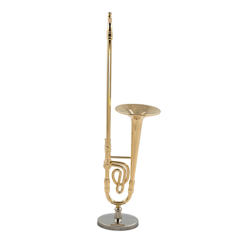 12cm Miniature Pure Trombone Model with Support Mini Model with Box 1