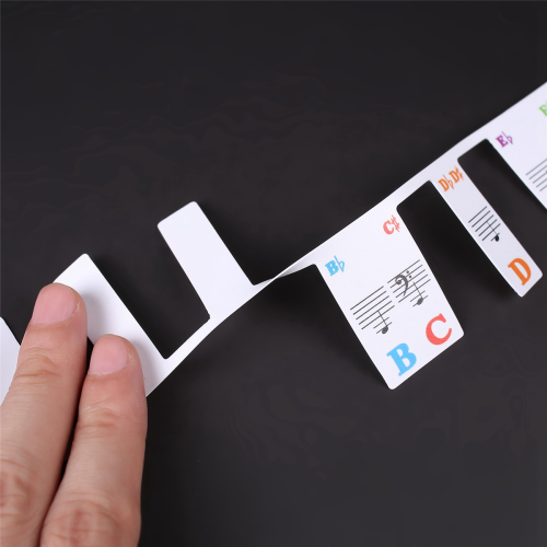 2X Keyboard Stickers Grand/Electric Piano 61 Keys Stave Notation 1