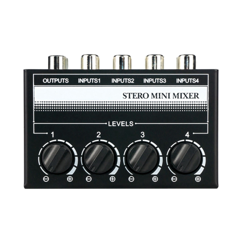 4 Channel Stereo Audio Mixer Support Input and Output Mini 2