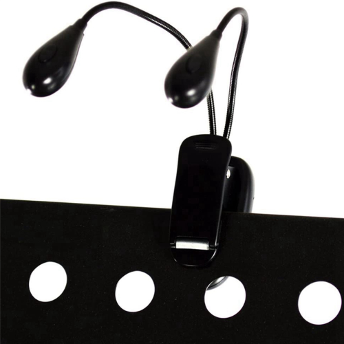 2Pcs Music Stand Light Clip on LED Book Lights Dual Arm Reading 2