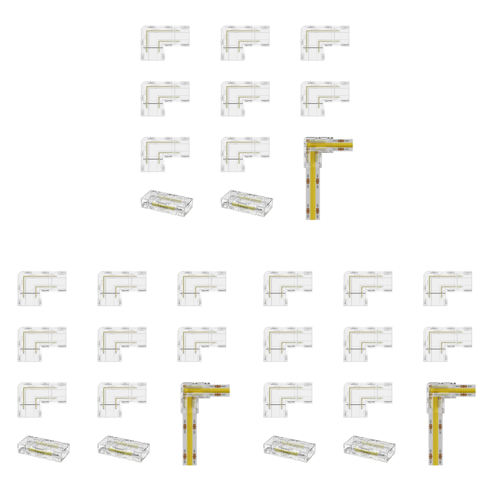 8Mm Connector 8Pc L-Shaped/Corner Connector,2Pc Gapless Connectors 4711671263927
