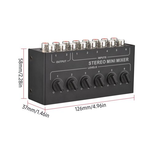 CX600 Mini Stereo 6 Channel Passive Mixer