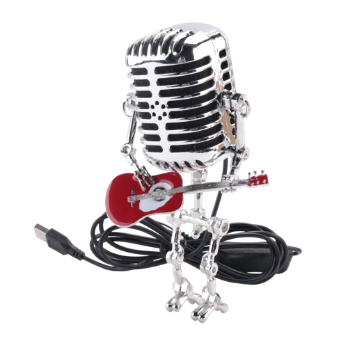 Retro Style Vintage Microphone Robot Desk Lamp, Table Lamp Red 1