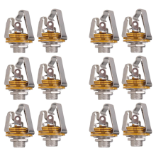 2Pcs 1/4 inch 6.35Mm Stereo Input Jack For Electric Guitar Bass