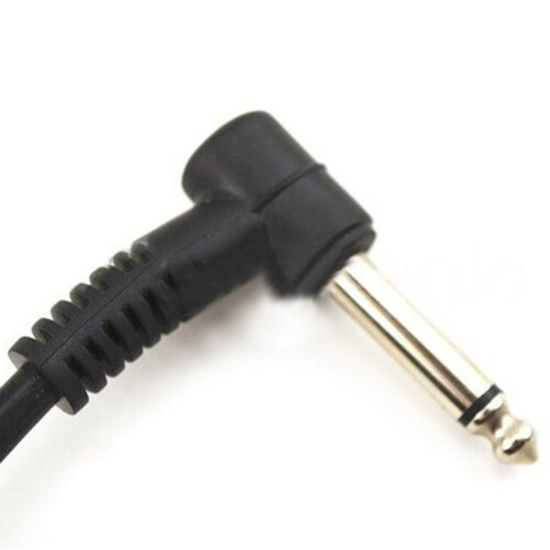 6 x Electric Guitar Cables 6 inch 1/4 Right Angle Effect Patch Black 2