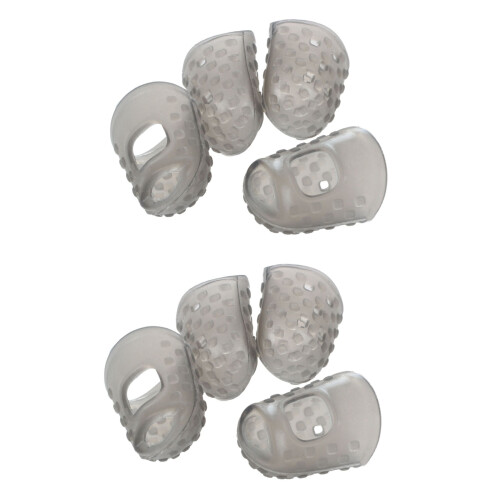 4pcs Soft Silicone Guitar Finger Picks Protector (Gray XXS )