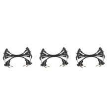 6 x Electric Guitar Cables 6 inch 1/4 Right Angle Effect Patch Black