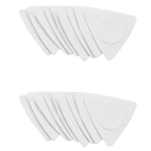 10pcs Triangle-Guitar picks 1.0 0.75 0.5 mm in PC + ABS White