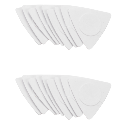10pcs Triangle-Guitar picks 1.0 0.75 0.5 mm in PC + ABS White
