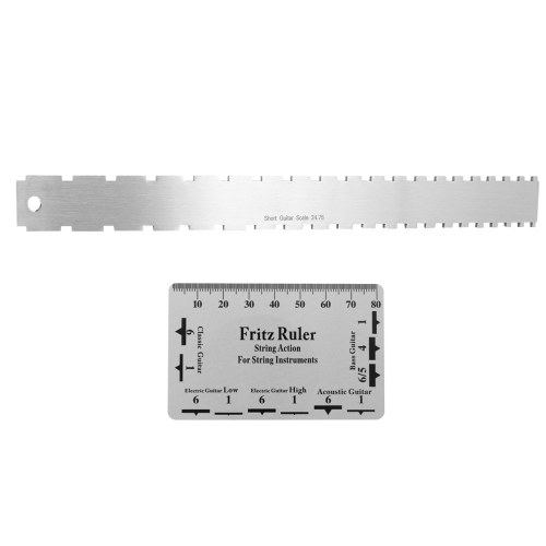 Guitar Neck Notched Straight Edge Tool with String Action Ruler Gauge 1