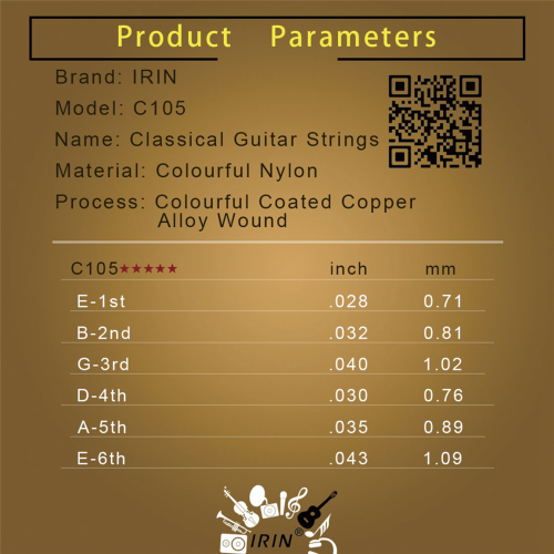 C105 Rainbow Guitar Strings for Acoustic Classical Guitar 1