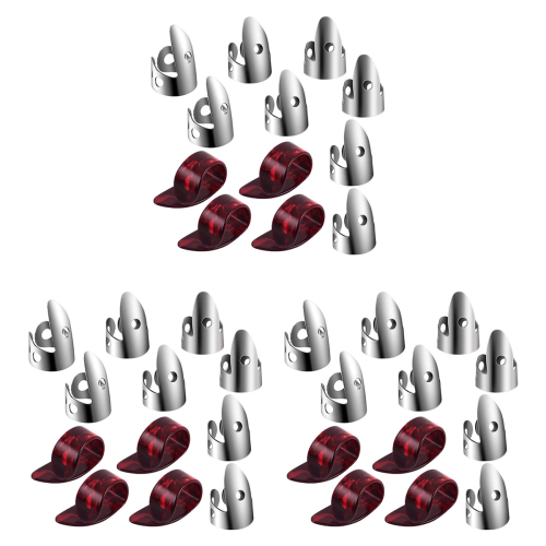 8Pcs Stainless Steel Finger Picks 4Pcs Plastic Thumb Picks