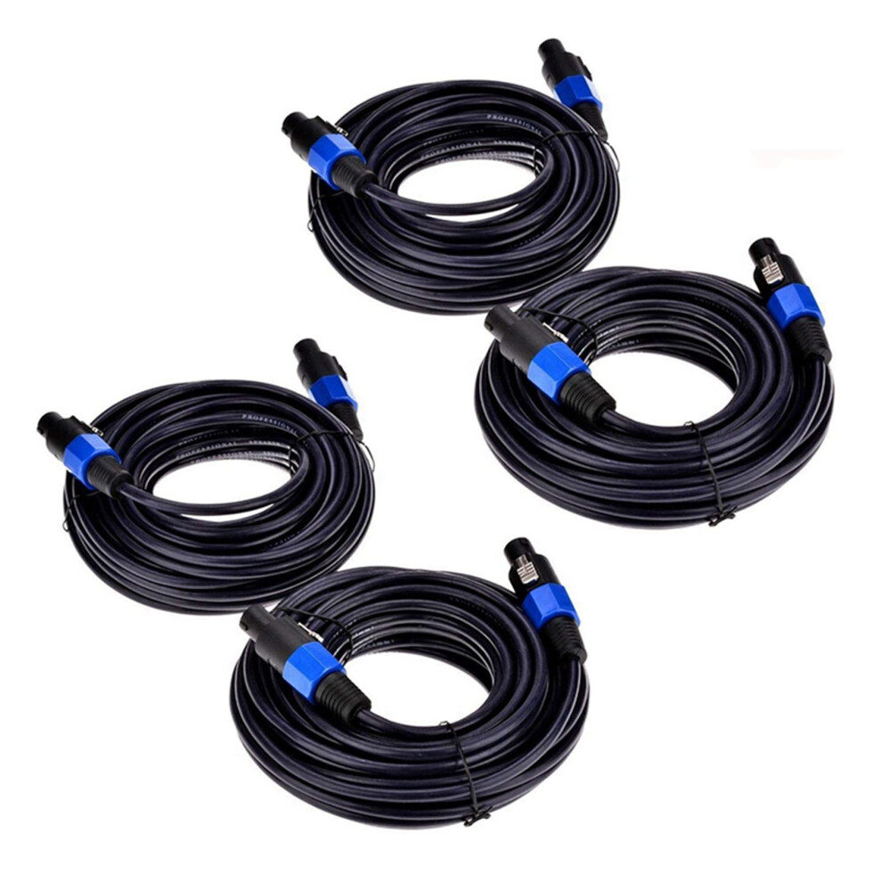 2 Pack 25 Ft Male Speakon To Speakon Cables, 12 Gauge Awg Audio Cord 4711671244681