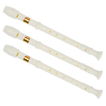 Students creamy-white Plastic 8 Holes Flute Recorder w Cleaning Stick