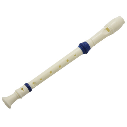 Students Plastic 8 Holes Soprano Recorder Flute Beige Blue 1