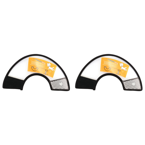 Elizabethan Pet Wound Healing Cone E- Collar White with Black