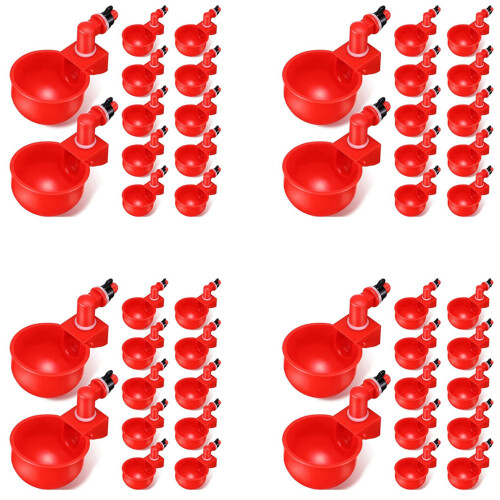 12PCS Chicken Watering Cup Automatic Filling Waterer Poultry Drinking