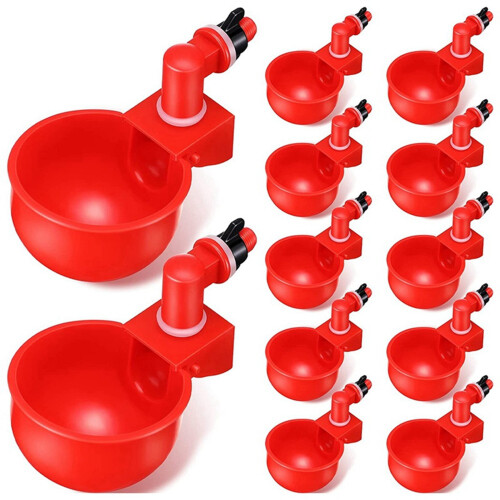 12PCS Chicken Watering Cup Automatic Filling Waterer Poultry Drinking 1