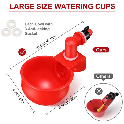 12PCS Chicken Watering Cup Automatic Filling Waterer Poultry Drinking 1