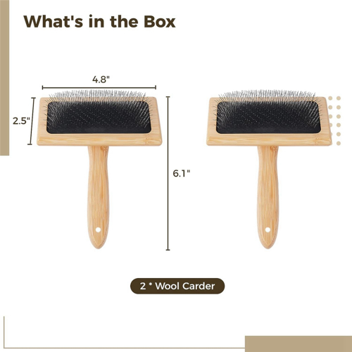2PCS Wool Carders, 6.1X4.8Inch for Wool, Craft Wool Felt Mixing Tool 2