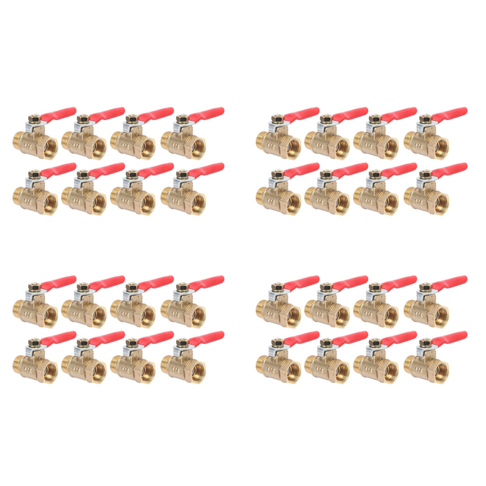 8Pcs 1/4 Inch Brass Ball Male And Female Npt Thread Pipe Fitting 4711893404047