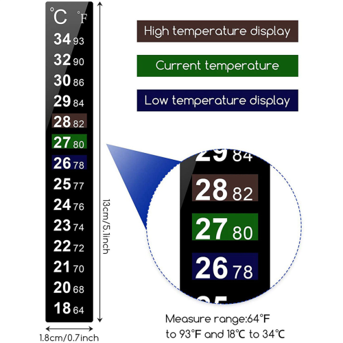 36 Pieces Digital Temperature Sticker Strip Aquarium Thermometer 2