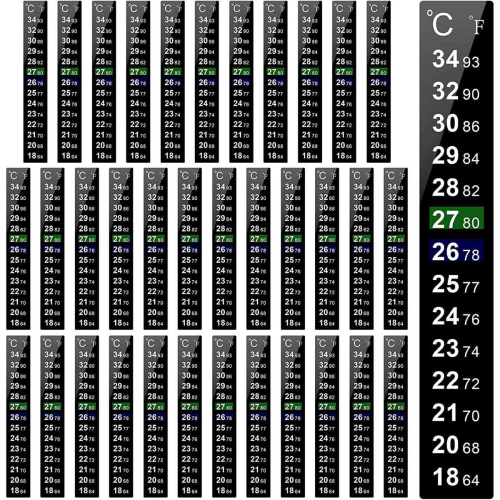 36 Pieces Digital Temperature Sticker Strip Aquarium Thermometer 1