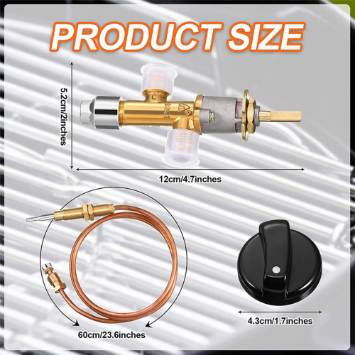 Low Pressure Gas LPG Fireplace Safety Control Valve Kit 5/8-18UNF 2