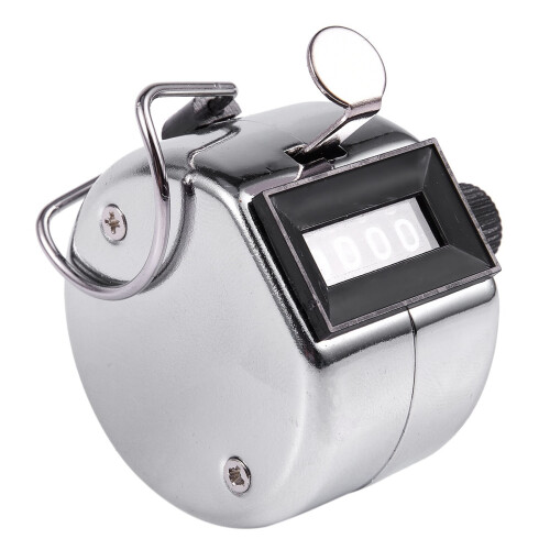 4 Digit Number Clicker Golf Hand Tally Click Counter Silver 1