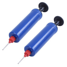 Football Soccer Inflatable Ball Hand Air Pump with Needle Blue