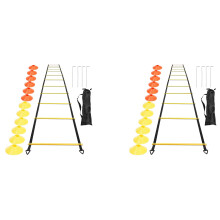 12 Disc Cones 4 Steel Stakes and Agility Ladder for Rugby Track