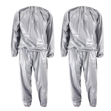 Heavy Duty Fitness Weight Loss Sweat Sauna Suit Silver XXL