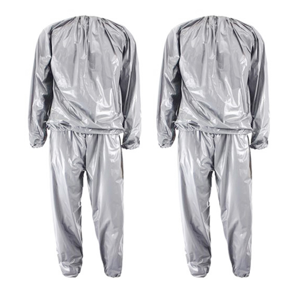 Heavy Duty Fitness Weight Loss Sweat Sauna Suit Silver XXL