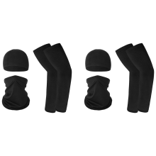 Arm Sleeves Skull Cap Set for Women Men Cycling Hiking Black