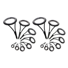 16 Pcs/Set Fishing Rod Guides Tip Fish 5-18Mm Dia Pole Repair Kit