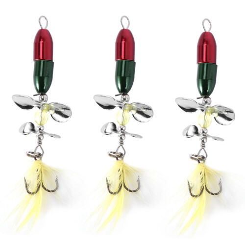 3X Long Casting Spinner Bait Fishing Lure Double Tail Propeller 10g