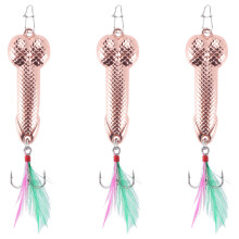 1Pcs Fishing Lures Spinner Spoon Pike VIB Wobble(Rose gold 21g)