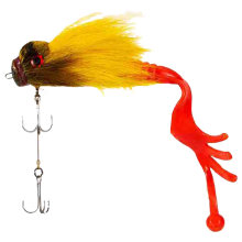 Mouse Fishing Fly Hooks Freshwater Lure Soft with Double Hooks Yellow