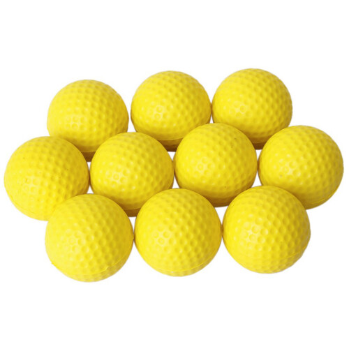 10pcs Yellow Soft Elastic Indoor Practice PU Golf Ball 1