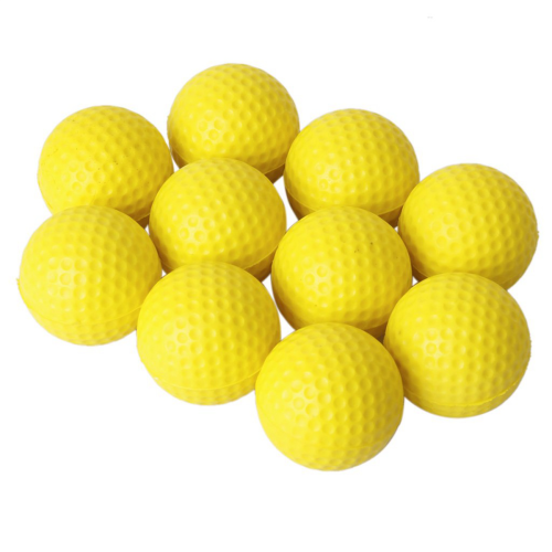 10pcs Yellow Soft Elastic Indoor Practice PU Golf Ball 2