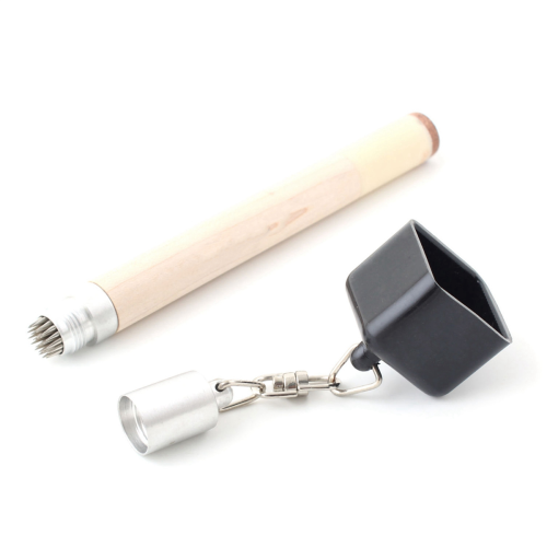 2x Chalk Holder Prep Stick Billiard Snooker Pool Cue Tip Tool 1