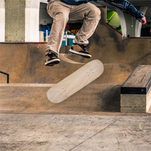 8Inch 8-Layer Maple Blank Double Concave Skateboards Natural Deck 1