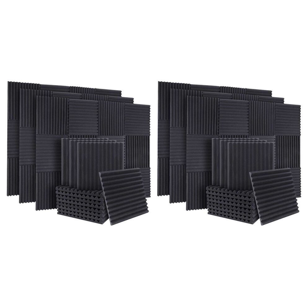 50Pcs Acoustic Soundproof Foam Sound Absorbing Panels,1X12x12inch 4712751293940