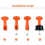200Pcs Tile Leveling System for Tile Laying Reusable Steel Needles 6
