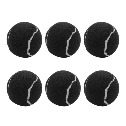 6Pcs Pack 66mm Ladies Beginners Practice Tennis Ball,Black 1
