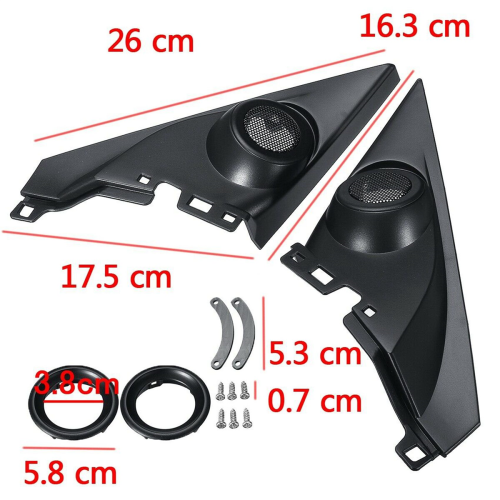 1.5 Inch Pair Front Pillar Tweeter Covers for 2016-2019 2