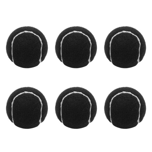 6Pcs Pack 66mm Ladies Beginners Practice Tennis Ball,Black 1