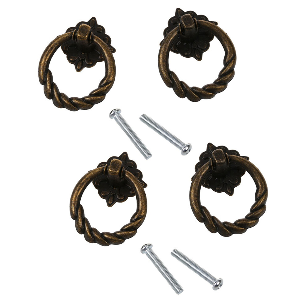 2Pcs Vintage Drawer Dresser Pull Handle Knob Screws-Antique Brass 4712751297726